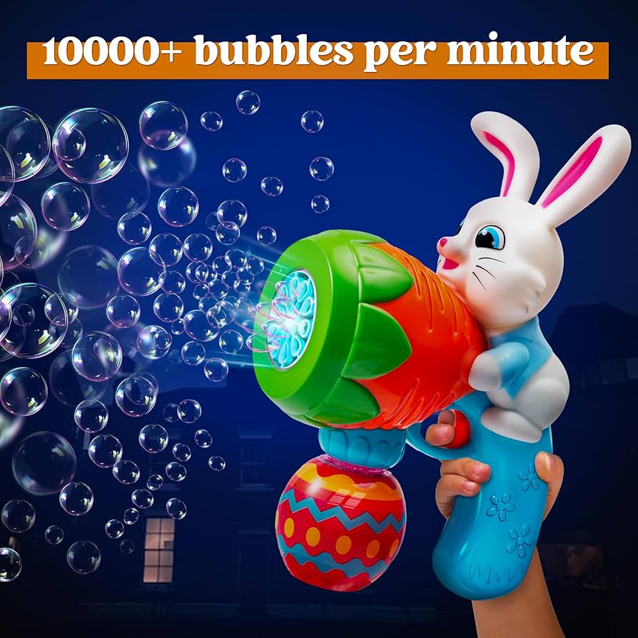 Amazon.com: Sloosh Light Up Easter Bubble Gun for Toddler